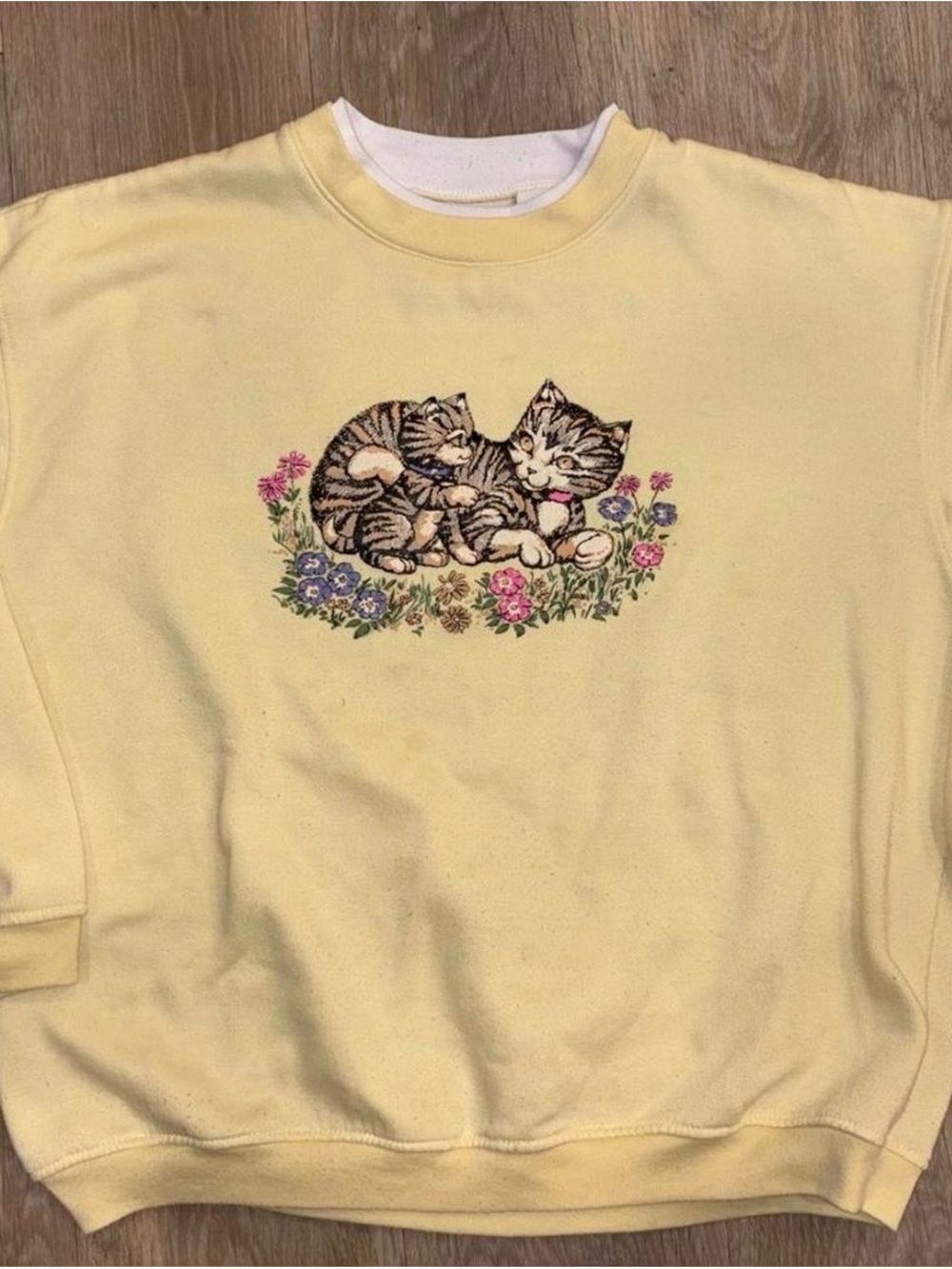 Vintage Kitten Pullover Sweatshirt
